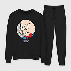 Костюм хлопковый женский Porky Pig, цвет: черный