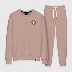 Костюм хлопковый женский СССР, цвет: пыльно-розовый