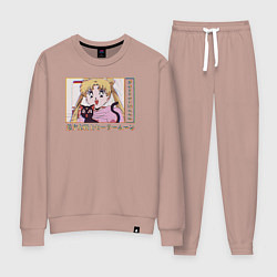 Костюм хлопковый женский Sailor Moon Usagi Tsukino Luna, цвет: пыльно-розовый