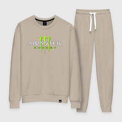 Костюм хлопковый женский MONSTER ENERGY, цвет: миндальный