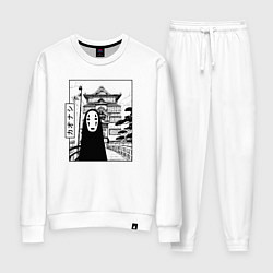 Костюм хлопковый женский No-Face Spirited Away Ghibli, цвет: белый