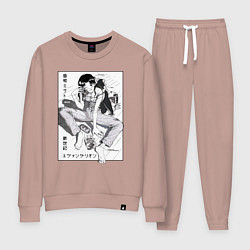 Костюм хлопковый женский Мисато Кацураги, цвет: пыльно-розовый
