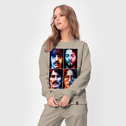 Костюм хлопковый женский THE BEATLES, цвет: миндальный — фото 2