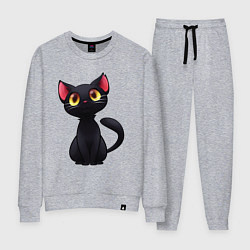 Костюм хлопковый женский Черный котенок, цвет: меланж