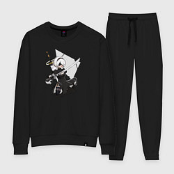 Костюм хлопковый женский Nier Automata, цвет: черный