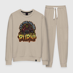 Костюм хлопковый женский Lets the galaxy burn, цвет: миндальный