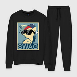 Костюм хлопковый женский Rainbow Dash swag, цвет: черный