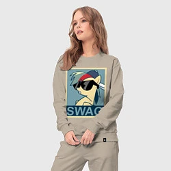 Костюм хлопковый женский Rainbow Dash swag, цвет: миндальный — фото 2