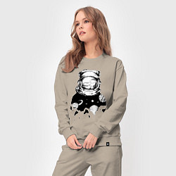 Костюм хлопковый женский Космонавт, цвет: миндальный — фото 2