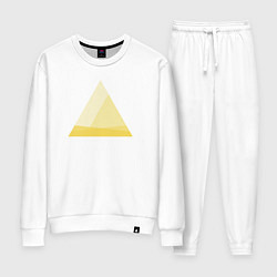 Костюм хлопковый женский Градиентный треугольник 5, цвет: белый
