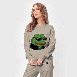 Костюм хлопковый женский Pepe в очках EZ, цвет: миндальный — фото 2