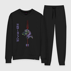 Костюм хлопковый женский Eva01, цвет: черный