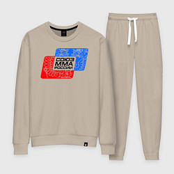 Костюм хлопковый женский Союз MMA России, цвет: миндальный