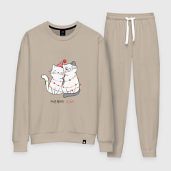 Костюм хлопковый женский Merry Cat, цвет: миндальный