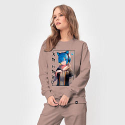 Костюм хлопковый женский Рэм Re: Жизнь с нуля в альтернативном мире, цвет: пыльно-розовый — фото 2