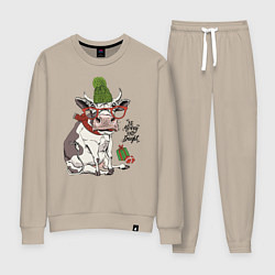 Костюм хлопковый женский Be Merry and Bright, цвет: миндальный