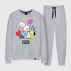 Костюм хлопковый женский BT21, цвет: меланж