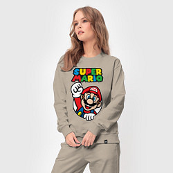Костюм хлопковый женский Mario, цвет: миндальный — фото 2