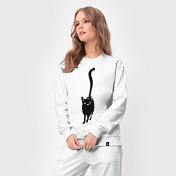 Костюм хлопковый женский Черный кот тушью, цвет: белый — фото 2