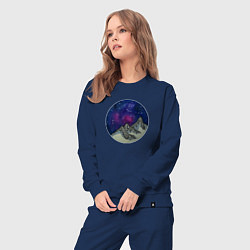 Костюм хлопковый женский Космические горы, цвет: тёмно-синий — фото 2