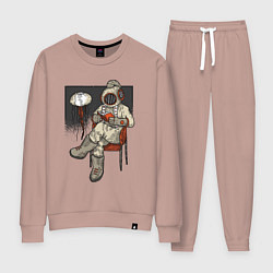 Костюм хлопковый женский Читающий книгу водолаз, цвет: пыльно-розовый