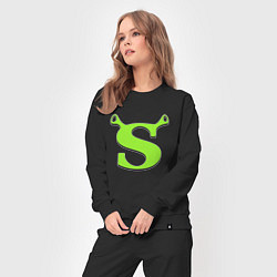 Костюм хлопковый женский Shrek: Logo S, цвет: черный — фото 2