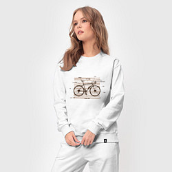 Костюм хлопковый женский Схема Анатомия Велосипеда, цвет: белый — фото 2