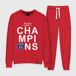 Костюм хлопковый женский PSG CHAMPIONS, цвет: красный