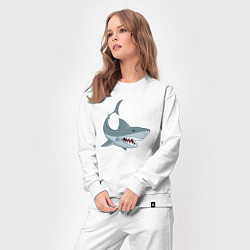 Костюм хлопковый женский Агрессивная акула, цвет: белый — фото 2
