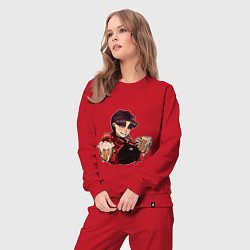 Костюм хлопковый женский Evangelion Misato Katsuragi, цвет: красный — фото 2