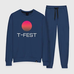 Костюм хлопковый женский T-Fest, цвет: тёмно-синий