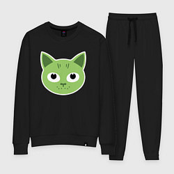 Костюм хлопковый женский Green Cat, цвет: черный
