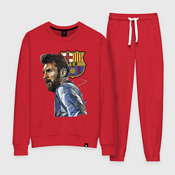 Костюм хлопковый женский Lionel Messi Barcelona Argentina Striker, цвет: красный