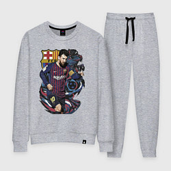 Костюм хлопковый женский Messi Barcelona Argentina Striker, цвет: меланж