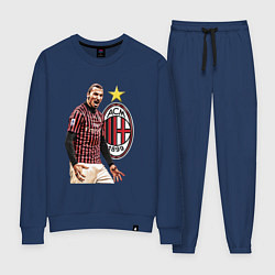 Костюм хлопковый женский Zlatan Ibrahimovic Milan Italy, цвет: тёмно-синий