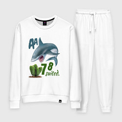 Костюм хлопковый женский Poker shark, цвет: белый