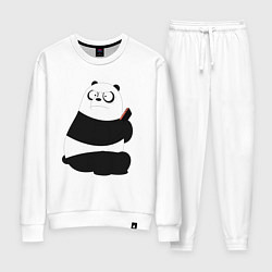 Костюм хлопковый женский Возмущенная панда, цвет: белый