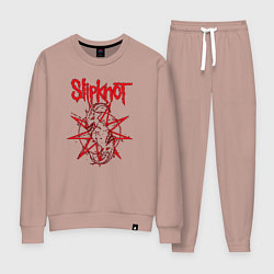 Костюм хлопковый женский Slipknot Slip Goats Art, цвет: пыльно-розовый