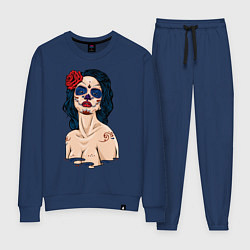 Костюм хлопковый женский Красивая девушка, цвет: тёмно-синий