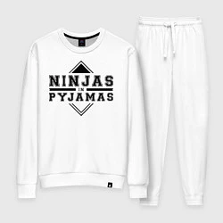 Костюм хлопковый женский Ninjas In Pyjamas, цвет: белый