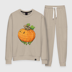 Костюм хлопковый женский Недовольная тыква, цвет: миндальный