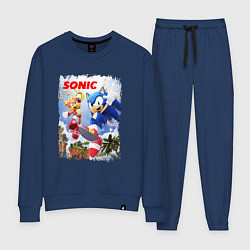Костюм хлопковый женский SONIC СОНИК Z, цвет: тёмно-синий
