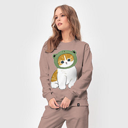 Костюм хлопковый женский Котолягушонок, цвет: пыльно-розовый — фото 2