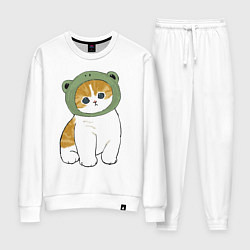 Костюм хлопковый женский Котолягушонок, цвет: белый