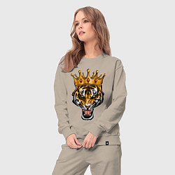 Костюм хлопковый женский Царь тигр, цвет: миндальный — фото 2