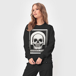 Костюм хлопковый женский Memento mori помни о смерти, цвет: черный — фото 2