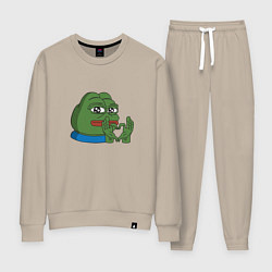 Костюм хлопковый женский Pepe love пепе лов, цвет: миндальный