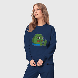 Костюм хлопковый женский Pepe love пепе лов, цвет: тёмно-синий — фото 2