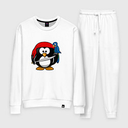 Костюм хлопковый женский Пингвин пират, цвет: белый