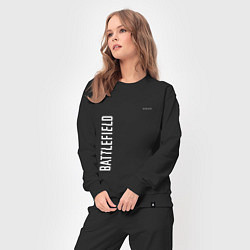 Костюм хлопковый женский BATTLEFIELD 2042 БЕЛЫЙ ЛОГОТИП, цвет: черный — фото 2
